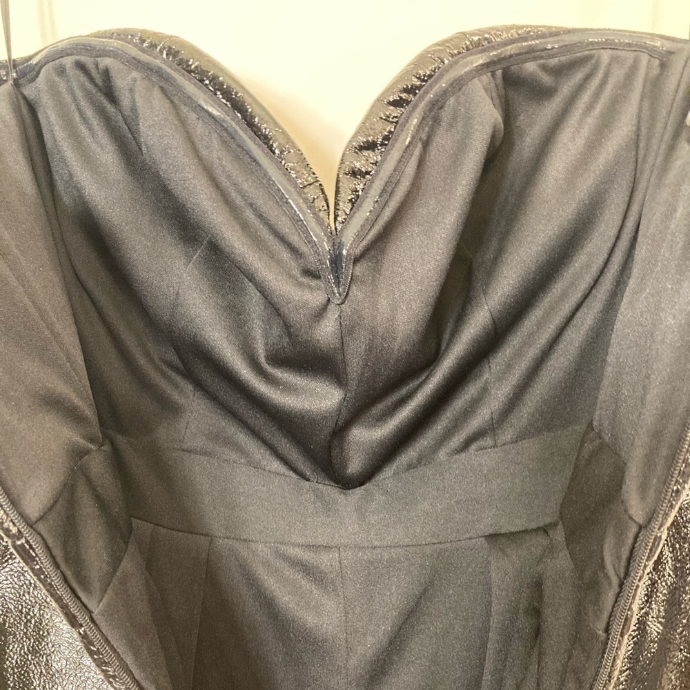 Vibrant M.I.U. Faux leather strapless sweetheart neckline jumpsuit - Picture 4 of 7
